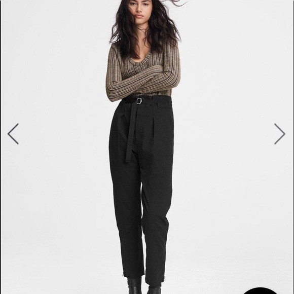 rag & bone Belted Hunter Cupro Blend Pant - Picture 2 of 6